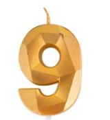 Bougie chiffre diamant or 9