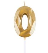 Bougie chiffre diamant or 0