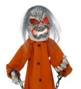 Prisonnier orange zombie animatronic automate 160cm lumineux sonore animé