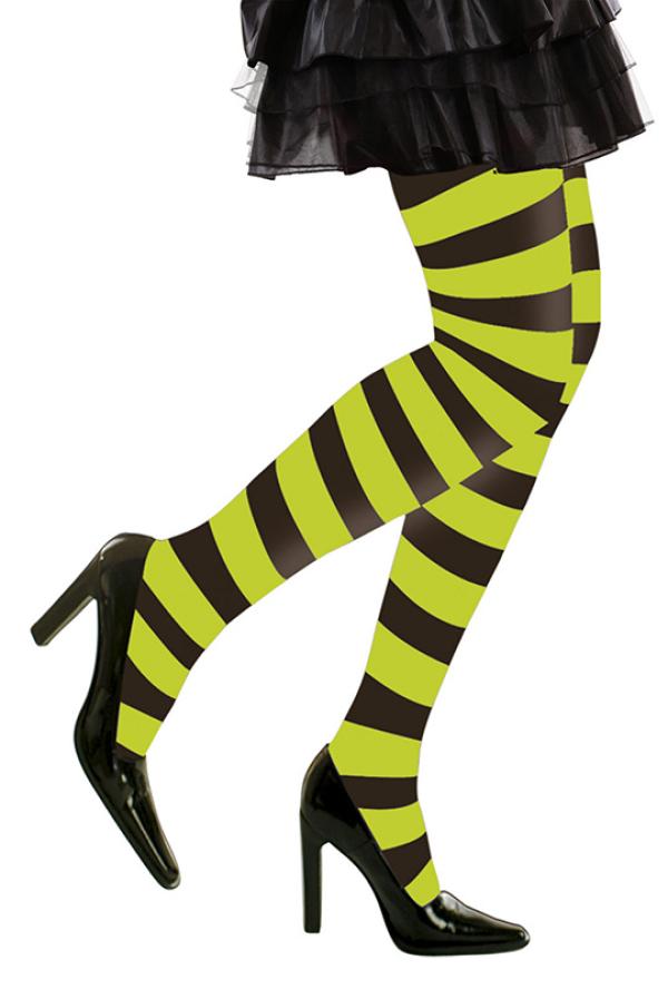 Collants Rayés Pour Enfants – Style Sorcière – Opaques – Taille 11-14 Ans – Carnaval, Déguisement Et Fête à Thème