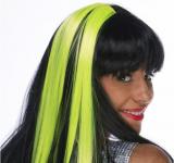 Paire d'extensions cheveux fluo vert