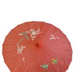 Ombrelle chinoise en tissu rouge