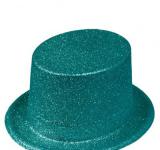Chapeau haut de forme paillettes turquoise