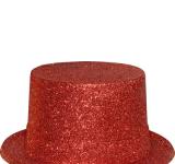 Chapeau haut de forme paillettes rouge