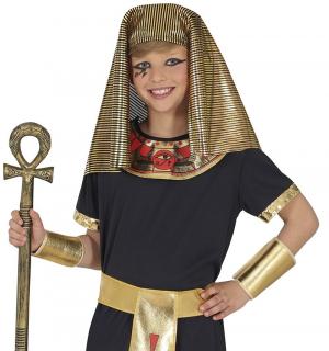 Pharaon égyptien garçon noir et or 3/4 ans