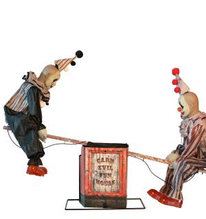Animatronic 2 clowns sur balancoire tape-fesses 125cm