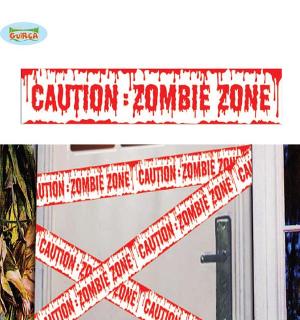 Ruban rubalise Caution zombie zone 6 mètres