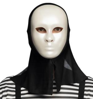 Masque de mime blanc avec capuche