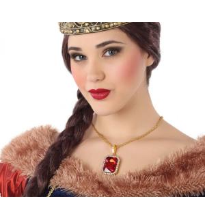 Collier gothique / médiéval pierre rouge