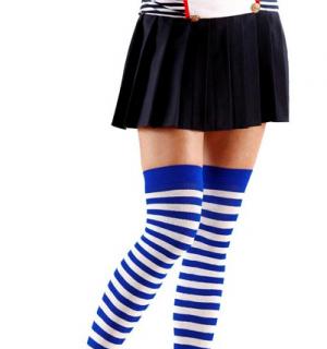 Bas rayés bleu blanc