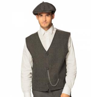Gilet et béret gris de gangster taille M/L