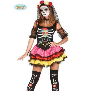 Robe squelette jour des morts taille M