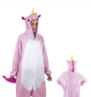 Kigurumi licorne rose à ventre blanc taille M