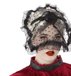 Serre-tête tulle veuve noire