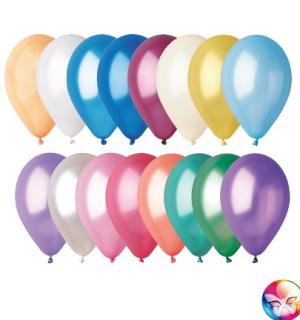 50 ballons métallisés multicolores 27cm