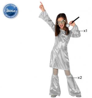 Tunique disco argent fille taille 3/4 ans