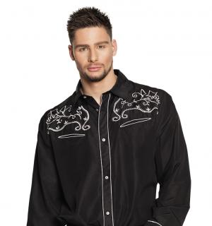Chemise western cowboy noire taille L/XL