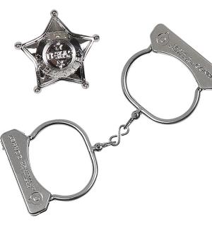 Menottes western en métal réalistes étoile sheriff enfant