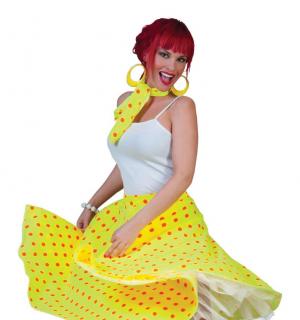 Jupe rock'n roll jaune pois orange