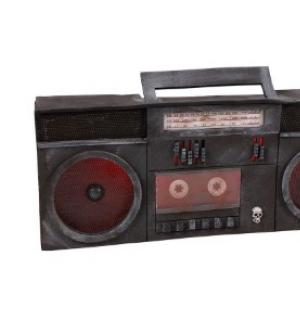 Radio cassette vintage lumineux et sonore 40cm