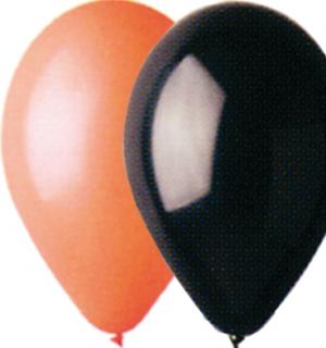 50 ballons orange et noir assortis