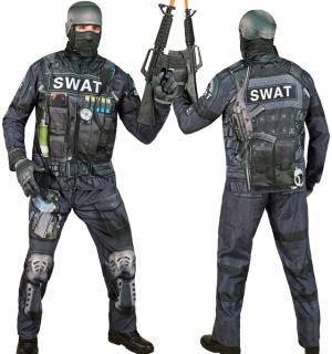 Déguisement effet réaliste policier SWAT imprimé Fast Costume intégral taille XL