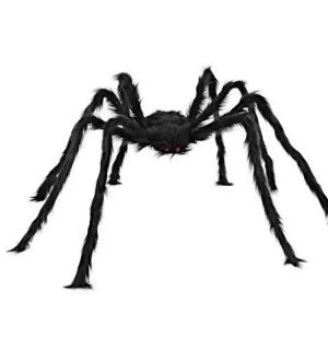 Araignée géante noire poilue pour décoration 200cm x 24cm