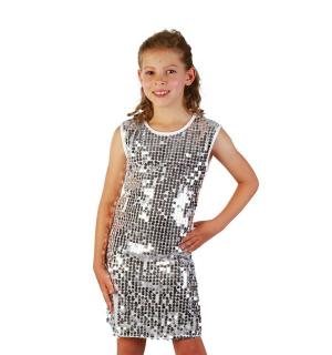 Robe disco argent à sequins taille 5/6 ans