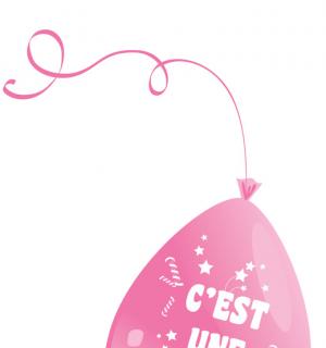 Sachet de 10 ballons roses c'est une fille