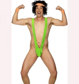 Tenue borat mankini vert