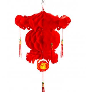 Suspension chinoise rouge 30 cm