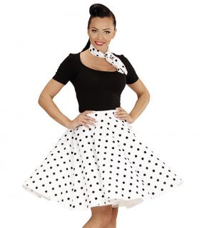 Jupe blanche a pois noir années 50 rock