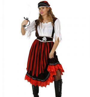 Pirate femme rouge et noire taille XS/S