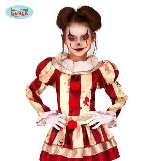 Clown fille assassin rouge et blanc 5/6 ans