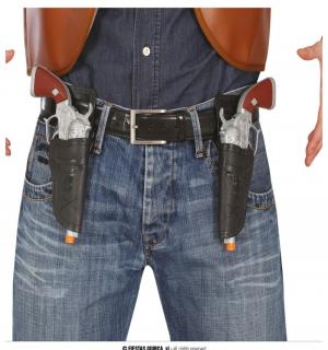 Double holster cowboy adulte avec pistolets