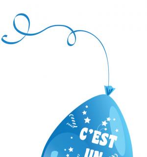 Sachet de 10 ballons bleus c'est un garçon