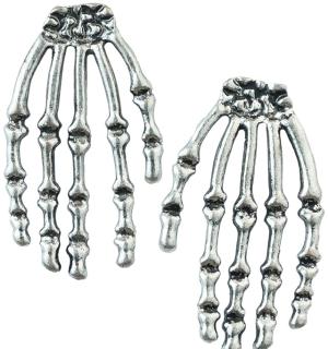 Boucles d'oreilles main squelette en métal pour oreilles percées