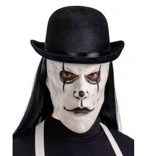 Masque latex de clown noir et blanc