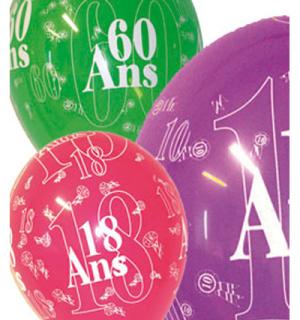 8 ballons jubilé anniversaire 18 ans diamètre 28cm