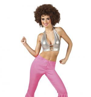 Pantalon pattes d'éléphant rose taille M