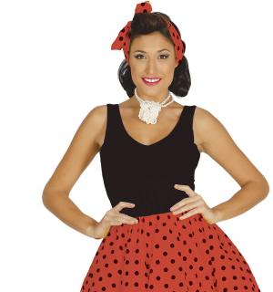 Jupe rouge à pois noir années 50 pin up avec jupon