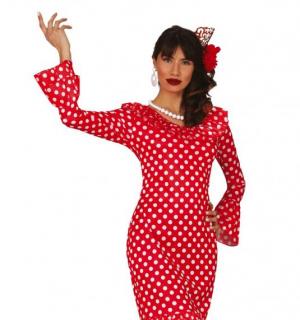 Danseuse espagnole rouge pois blanc taille M