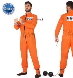 Combinaison Prisonnier Bagnard orange taille XL