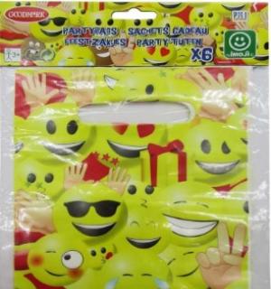 6 sachets à bonbons anniversaire Smiley