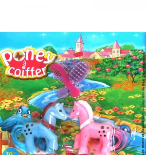 2 poneys à coiffer 6cm avec 2 peignes (E7-5)