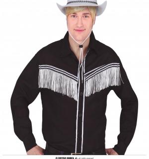 Chemise de cow-boy noire à franges taille M