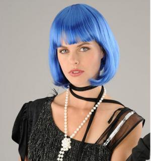 Perruque cabaret couleur bleue