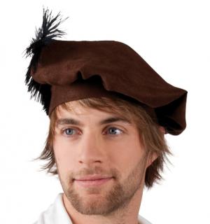 Coiffe médiévale homme avec plume