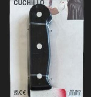 Couteau de cuisine réaliste 39cm ensanglanté