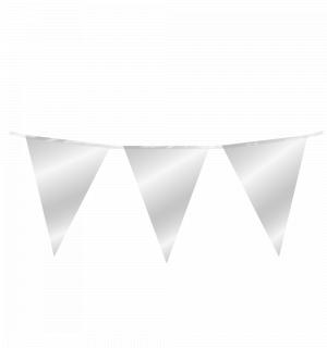 Guirlande fanions 10m 18 fanions argent métallisé